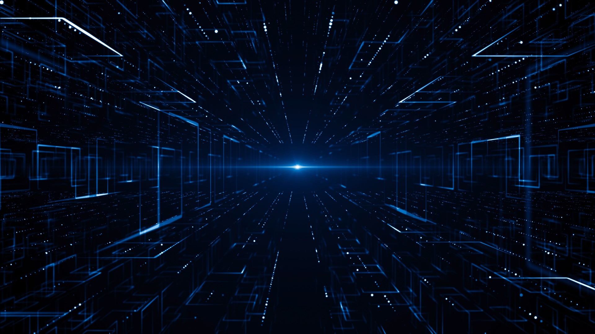 Technology tunnel digital business corporate abstract particles hex presentation broadcast background